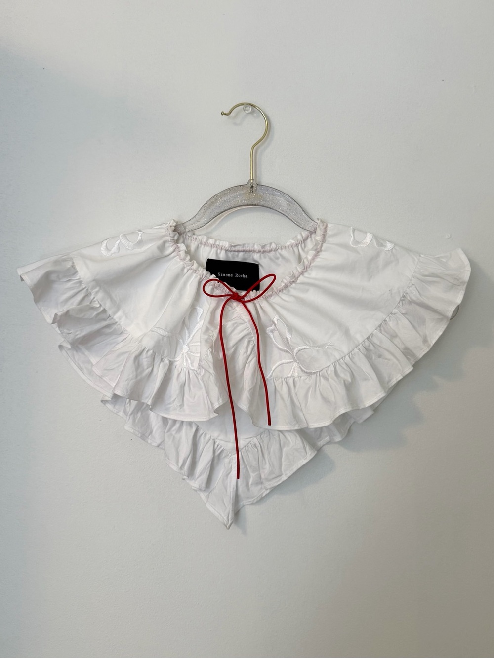 Simone Rocha White Bow Embroidered Collar